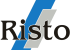 Risto Logo, Transparent, "Risto" Schriftzug, Blauer und Grauer Strich, ohne Hintergrund, Hintergrund transparent